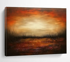 Dark Sunset Landscape Abstract Painting with Rich, Warm Tones ABS246