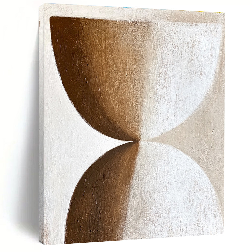 Brown and White Hourglass Shapes - Minimalist Geometric Art GAB0400
