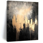 Golden Gray Abstract - Mysterious Urban - Inspired Abstract Painting GAB0651