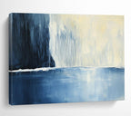 Minimalist Blue Waterfall Abstract Painting ABS206