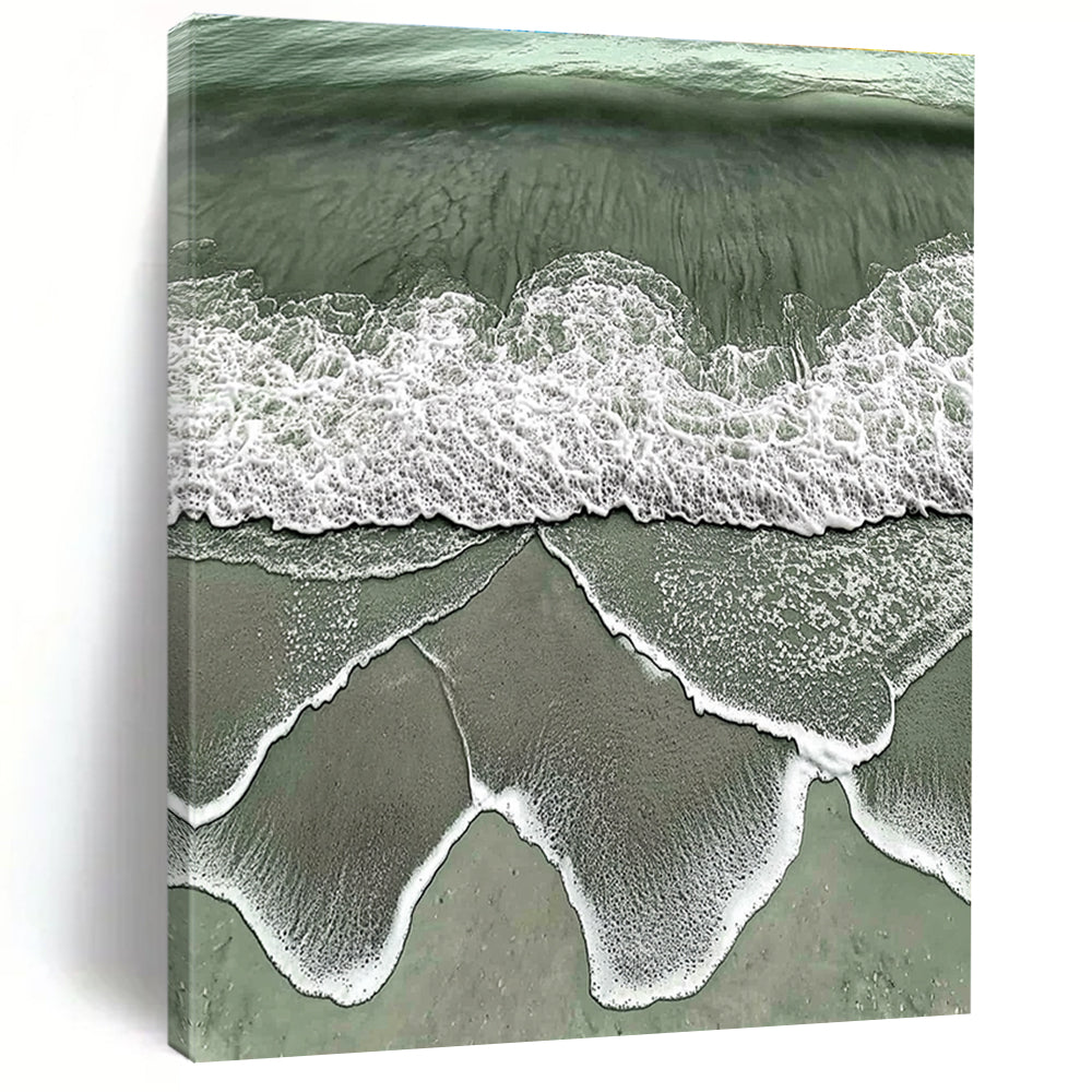 Coastal Wave Abstract Painting for Beach - Themed Living Rooms GAB1020