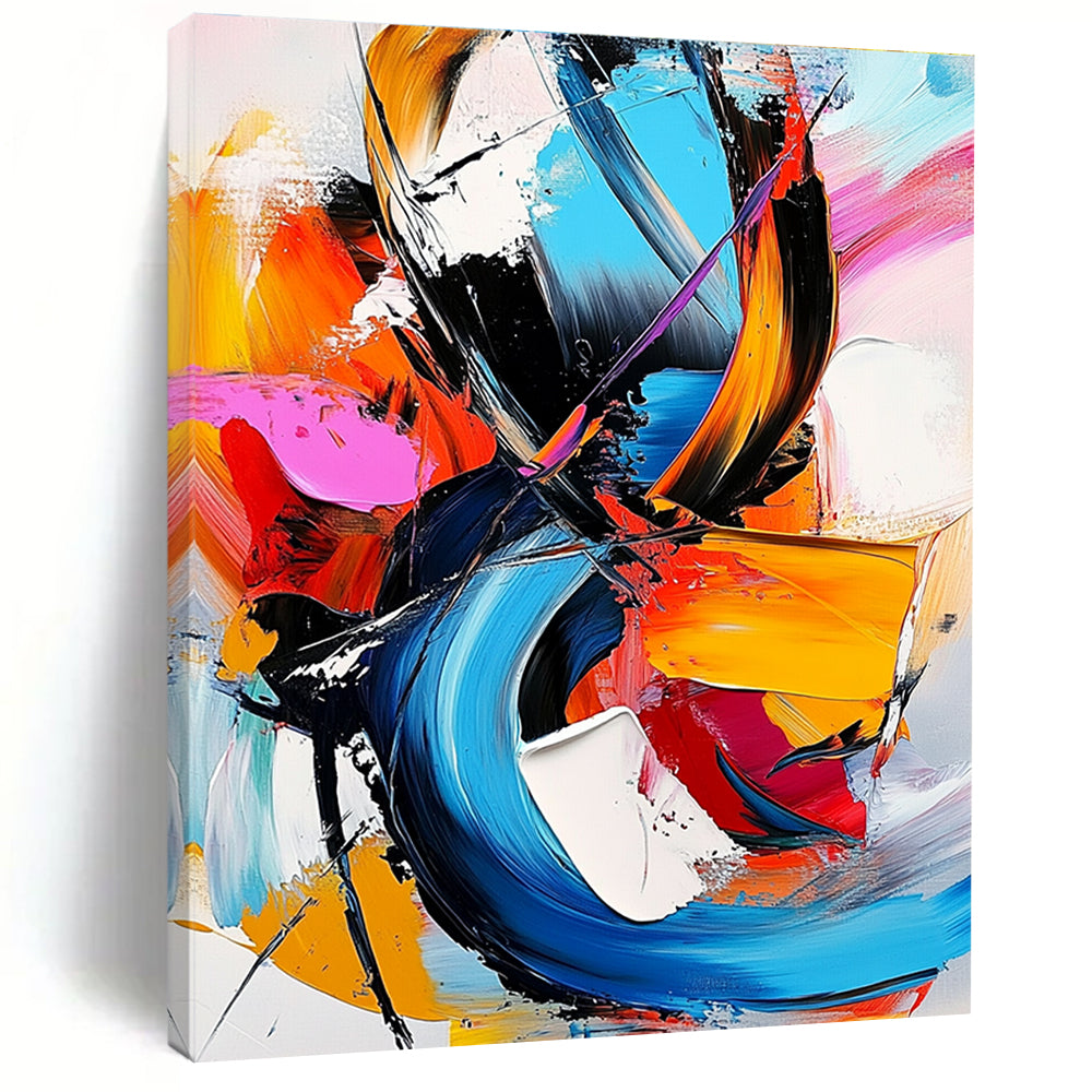 Vibrant Color Fusion Abstract Painting for Creative Coworking Spaces GAB0855