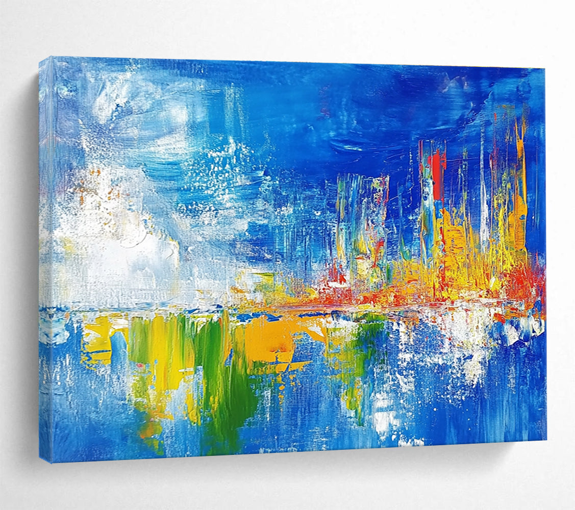 Colorful Cityscape Reflection Abstract Painting ABS189