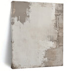 Light Gray Textured Canvas Abstract Painting with Subtle Simplicity WINK042