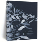 Elegant Monochromatic Floral Silhouette Painting for Sophisticated Spaces HENG239