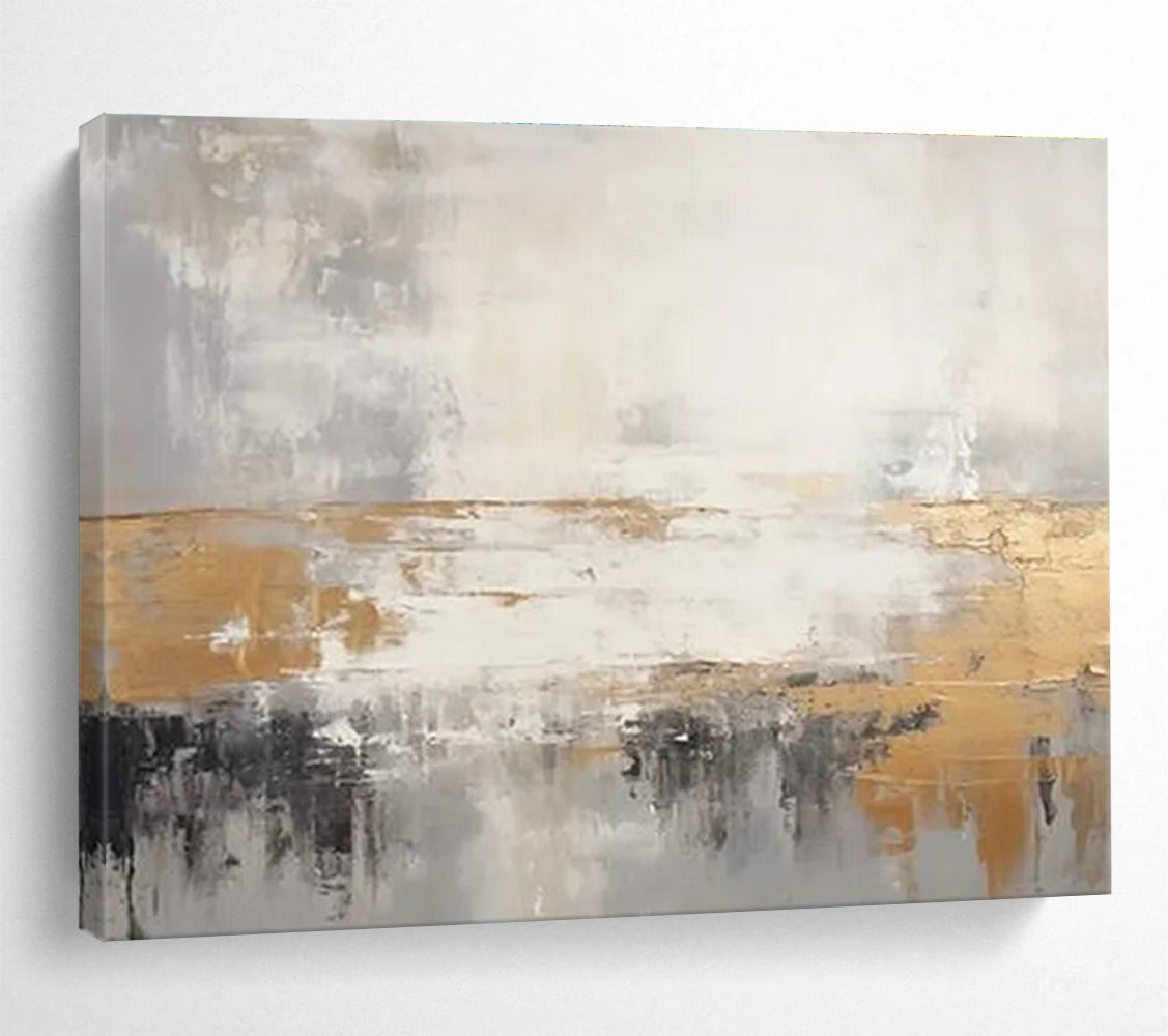 Gold - Accented Abstract Painting for Glamorous Spaces YHT107