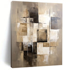 Beige - Toned Abstract Painting with Layered Squares WINK859