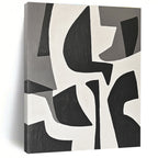 Black and White Geometric Abstract Painting for Modern Art Studios GAB0789