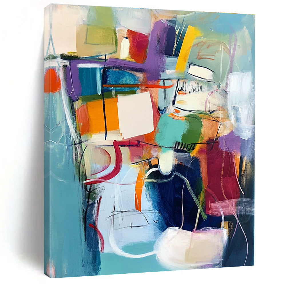 Dynamic Color Block Abstract Painting for Creative Office Spaces GAB1241