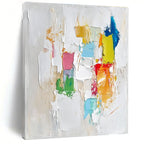 Colorful Patchwork Abstract Painting with Joyful Diversity WINK479