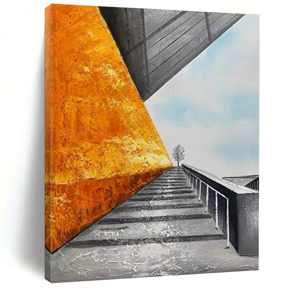 Thought - Provoking Architectural Abstract Scene Painting for Sophisticated Spaces HENG281