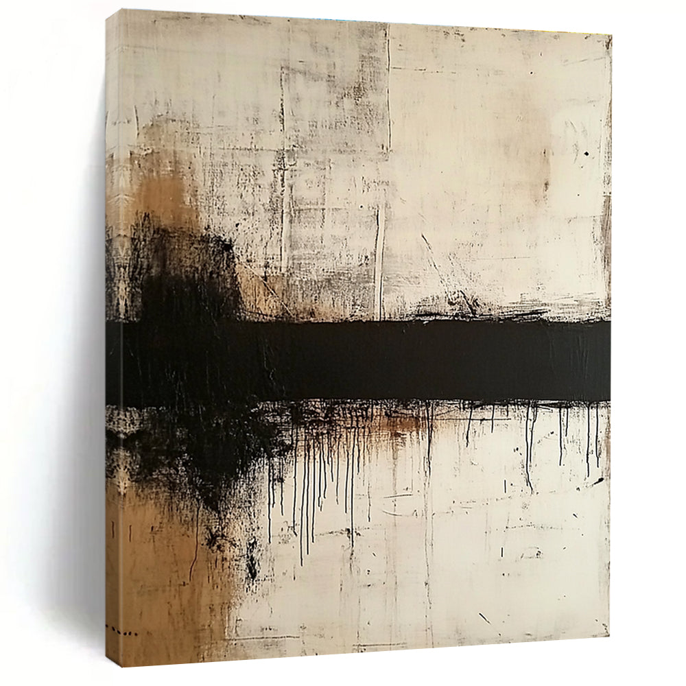 Monochrome Drip Abstract Painting for Industrial - Inspired Lofts GAB1010