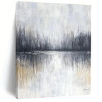 Misty Lake Reflection - Serene Landscape Abstract Painting GAB0520