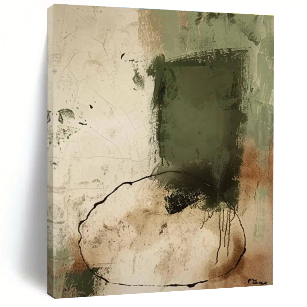 Earth - Toned Abstract Composition Painting for Rustic - Style Living Rooms HENG480