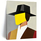 Geometric Hat Portrait Abstract Painting of Colorful Modernity GAB0219