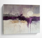Purple - Toned Abstract Landscape Painting with Subtle Color Blends ABS248