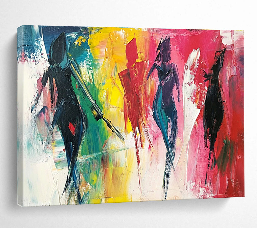Colorful Figure with Expressive Brushstrokes Abstract Painting ABS347