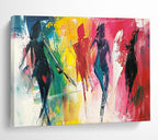 Colorful Figure with Expressive Brushstrokes Abstract Painting ABS347