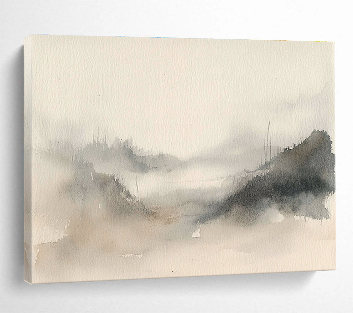 Ink - Washed Mountain Mist Abstract Painting ABS140