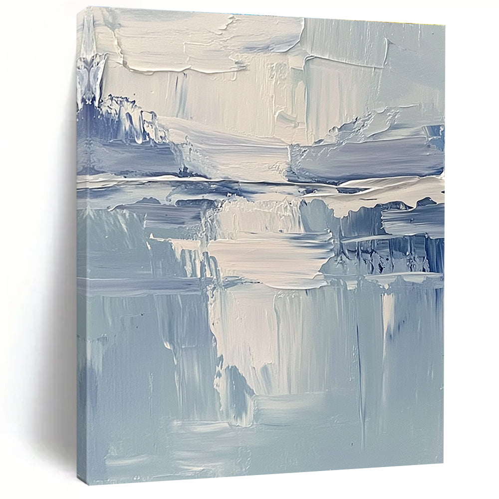 Textured Blue Abstract Painting with Calming Depths WINK761
