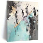 Silhouette and Gold Abstract Painting for Sophisticated Residential Living Rooms GAB1194