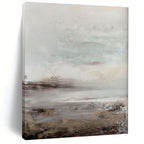 Neutral - Toned Landscape Abstract Painting for Serene Bedrooms HENG153
