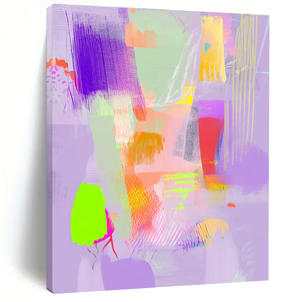 Neon Purple Abstract Painting for Trendy Boutiques GAB1030