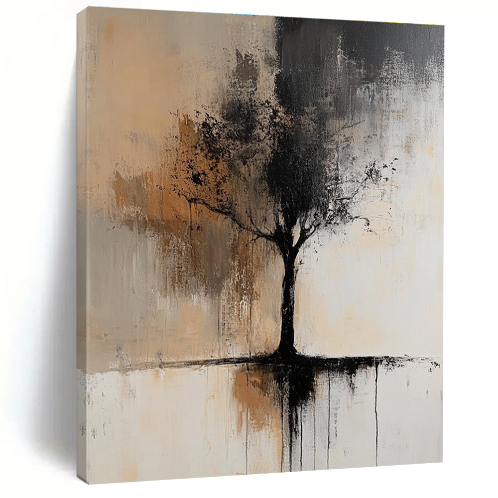 Black and Brown Tree Abstract Painting for Nature - Loving Studies GAB0978