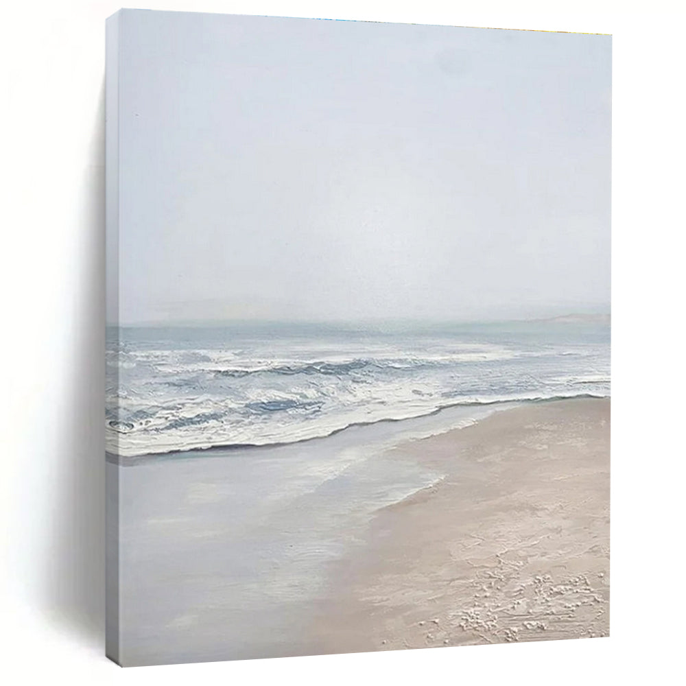 Serene Beach Scene Abstract Painting for Coastal - Themed Spaces HENG310