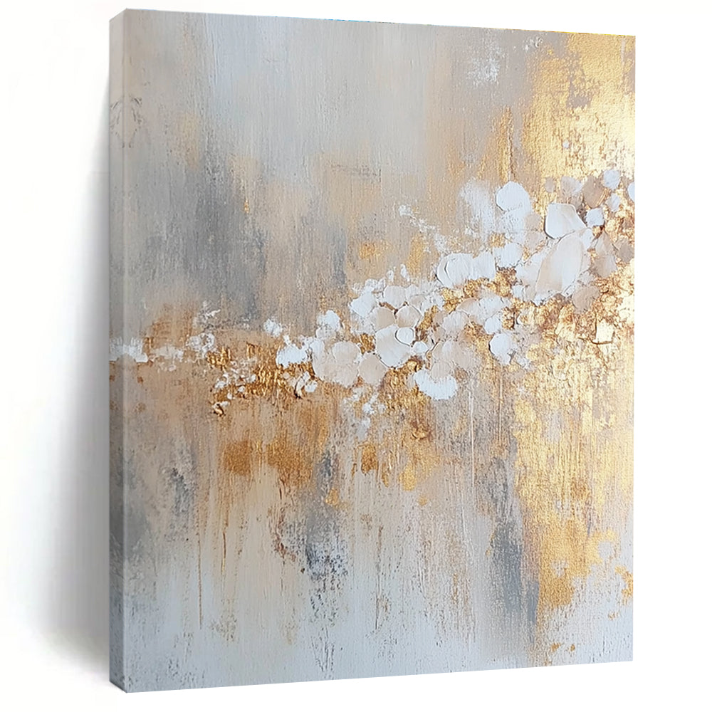 Gold Beige Abstract Painting with Subtle Opulence WINK738