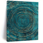 Teal and Gold Circular Abstract Painting with Regal Rhythm WINK284
