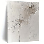 Cracked White Surface Abstract Painting with Textured History WINK095