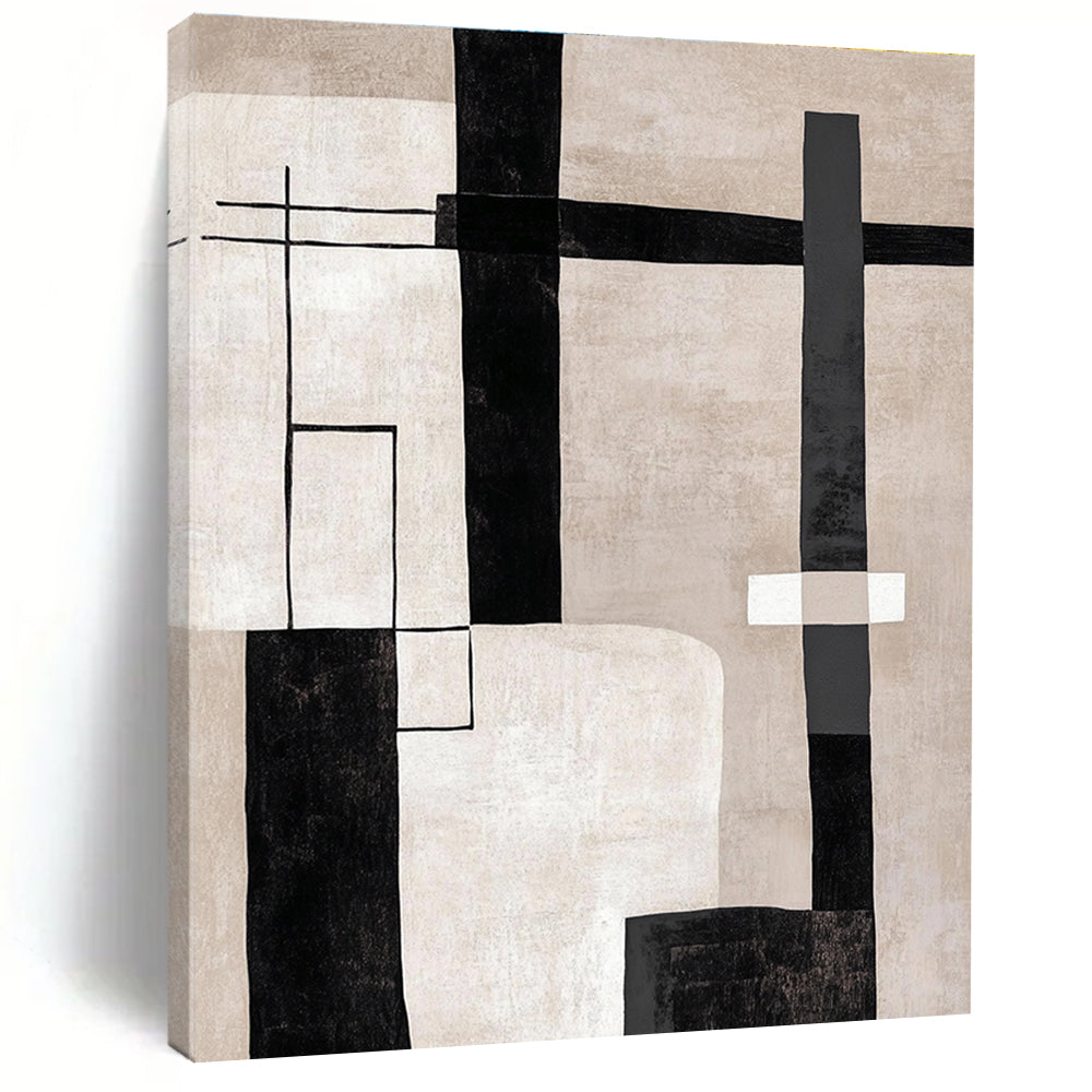 Geometric Neutral Abstract Painting for Industrial - Chic Lofts GAB0781