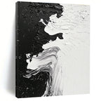 Black - White Abstract Flow Painting with Dynamic Textures WINK350