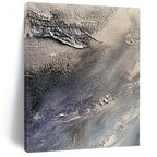 Grey and Purple Textured Waves Abstract Painting of Moody Movements GAB0089