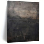 Textured Dark Abstract Landscape Painting for Avant - Garde Art Spaces HENG515