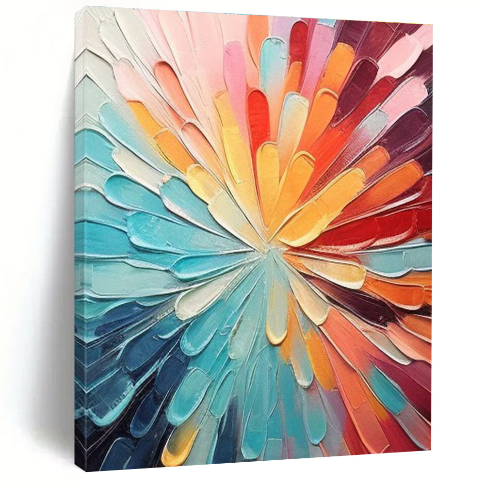 Eye - Catching Colorful Radial Abstract Painting for Dynamic Spaces HENG288