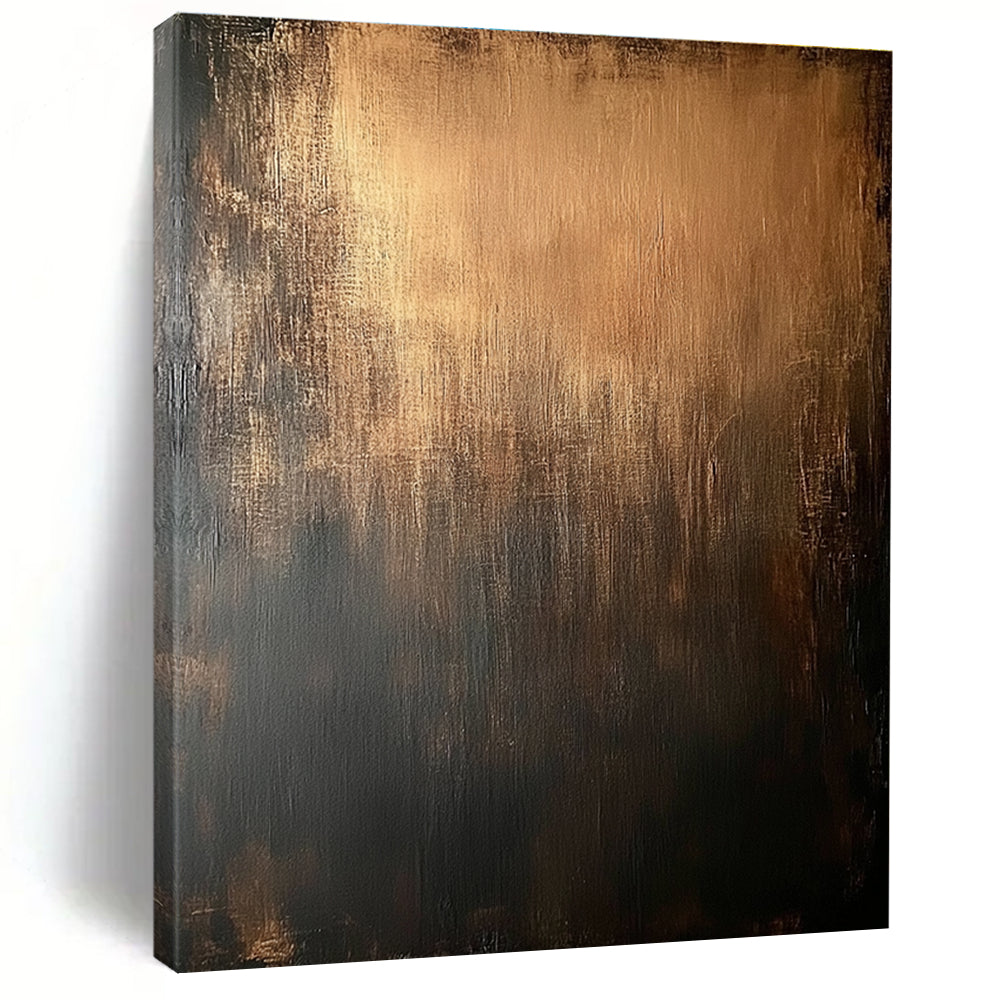 Bronze and Black Gradient Abstract Painting with Rich Depth WINK118