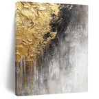 Black Gold Gray Abstract Painting with Dramatic Contrast WINK645