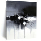 Black and White Drip Abstract Painting for Artistic - Styled Galleries GAB1092