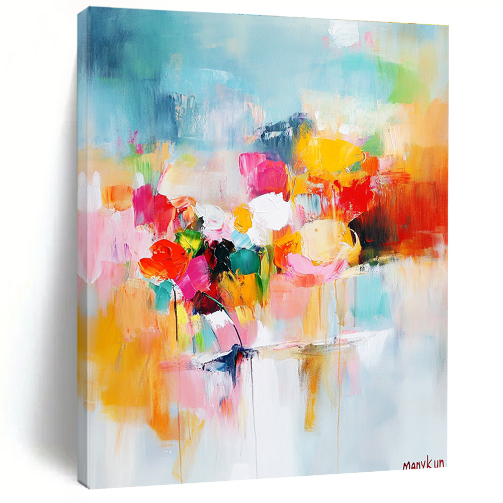 Colorful Flower - Themed Abstract Painting for Art - Loving Gardens GAB0889