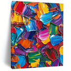 Colorful Palette Knife Strokes Abstract Painting with Vivid Energy WINK080