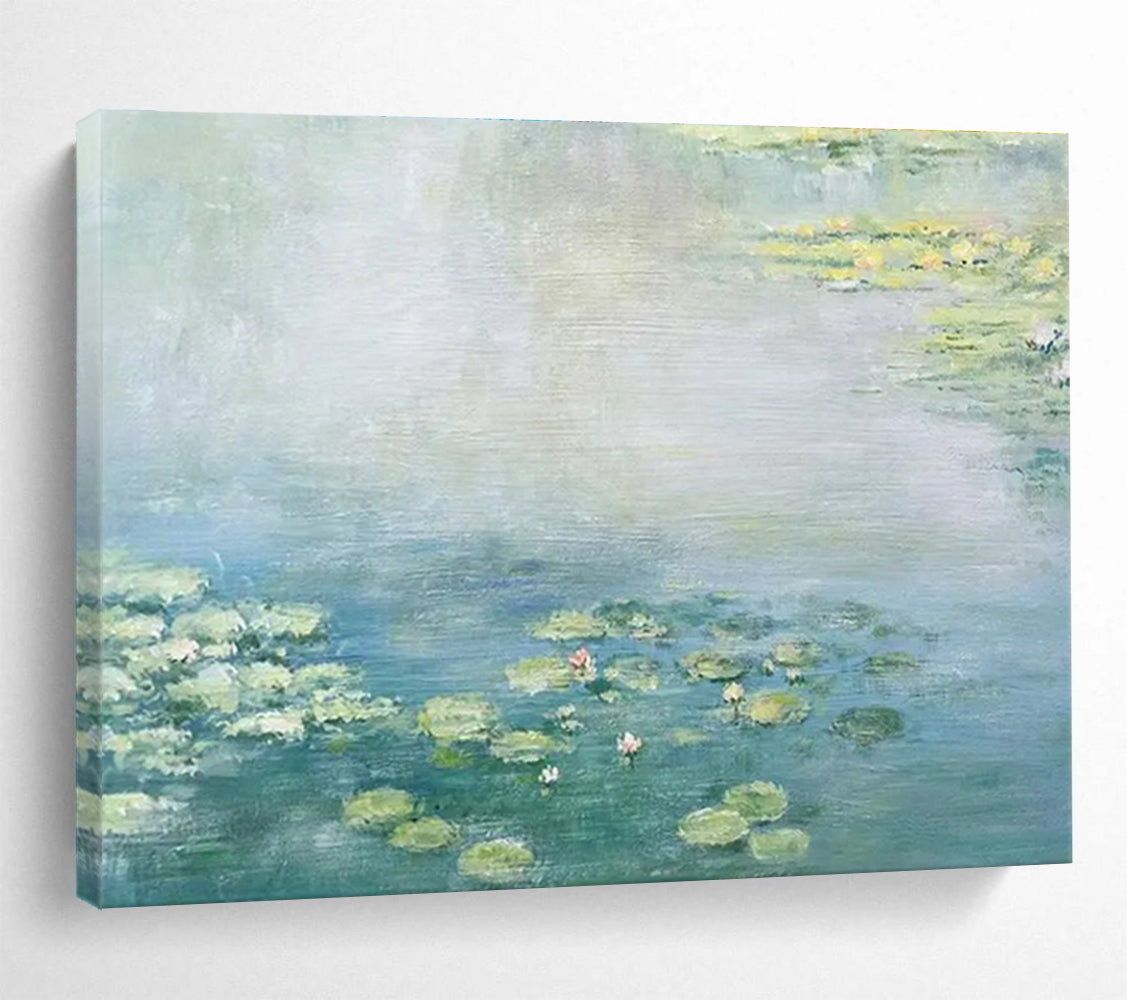 Water Lily Abstract Painting for Tranquil Spa Retreats YHT391