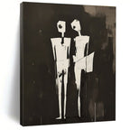 Black and White Figures Conceptual Abstract Painting GAB0296
