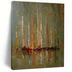Sailboats on Calm Water Abstract Painting for Nautical - Inspired Spaces HENG330