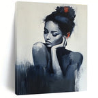 Contemplative Woman Moody Abstract Painting for Intimate Spaces GAB1429