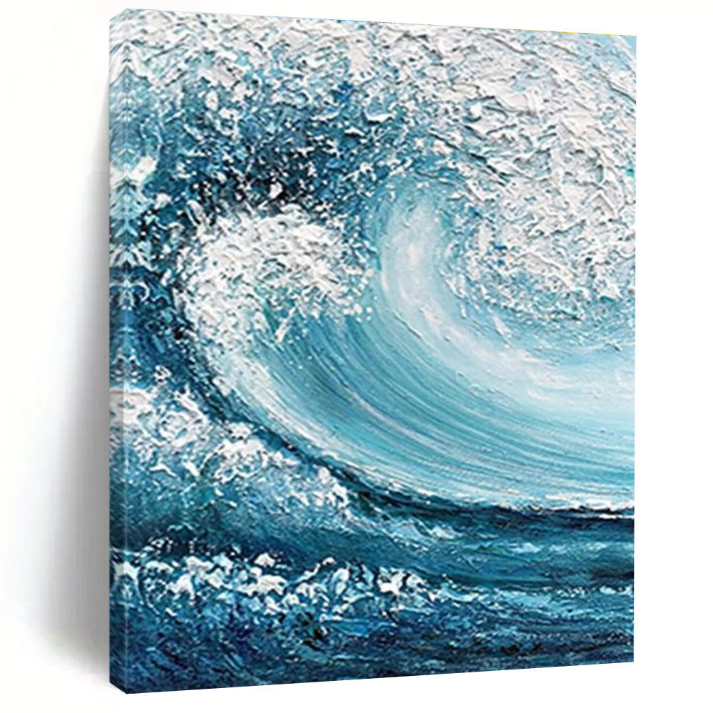 Dynamic Ocean Wave Abstract Painting for Beach - Lover Spaces HENG322