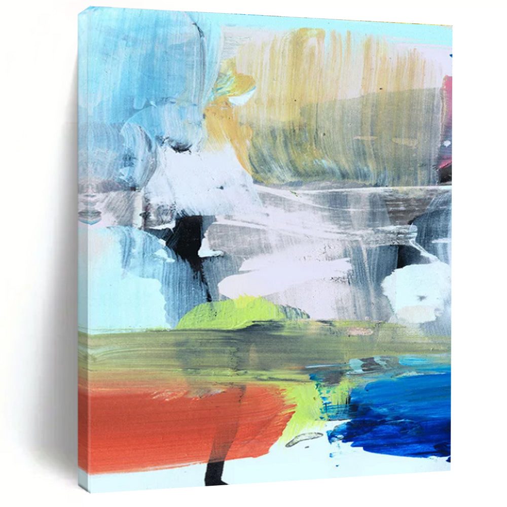 Vibrant Color Block Abstract Painting for Creative Art Studios HENG175