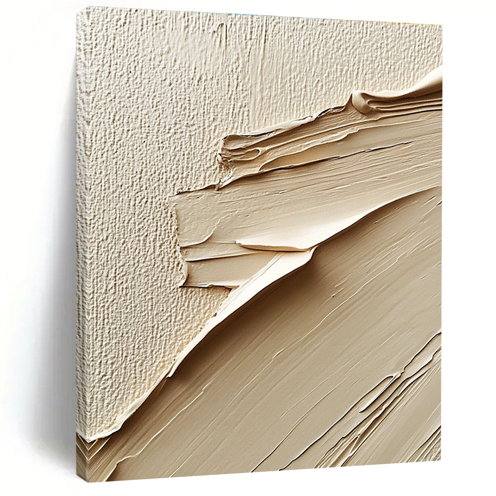 Textured Beige Layers Abstract Painting of Subtle Sophistication GAB0091