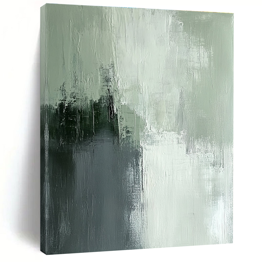 Gray Green Abstract Textures Painting with Subtle Tones WINK651